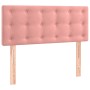 Cama box spring con colchón terciopelo rosa 80x200 cm