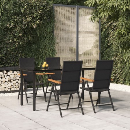 Juego comedor de jardín 5 piezas ratán sintético negro y marrón by , Garden sets - Ref: Foro24-3156520, Price: 397,32 €, Disc...