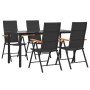 Juego comedor de jardín 5 piezas ratán sintético negro y marrón by , Garden sets - Ref: Foro24-3156520, Price: 397,32 €, Disc...