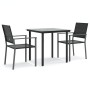 Juego de comedor para jardín 3 piezas ratán sintético y acero von , Gartensets - Ref: Foro24-3187019, Preis: 172,27 €, Rabatt: %