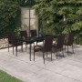 Juego de comedor para jardín 7 piezas negro y marrón de , Conjuntos de jardín - Ref: Foro24-3099405, Precio: 473,30 €, Descue...