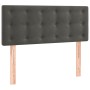 Cama box spring con colchón terciopelo gris oscuro 90x190 cm