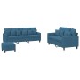 Juego de sofás con cojines 3 piezas terciopelo azul by , Sofas - Ref: Foro24-3201739, Price: 531,90 €, Discount: %