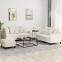 Juego de sofás con cojines 3 piezas terciopelo crema by , Sofas - Ref: Foro24-3201718, Price: 494,74 €, Discount: %