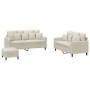 Juego de sofás con cojines 3 piezas terciopelo crema by , Sofas - Ref: Foro24-3201718, Price: 494,74 €, Discount: %