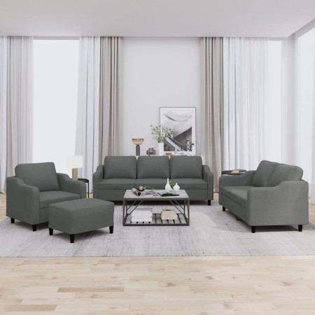 Juego de sofás con cojines 4 piezas tela gris oscuro von , Sofas - Ref: Foro24-3201779, Preis: 682,06 €, Rabatt: %