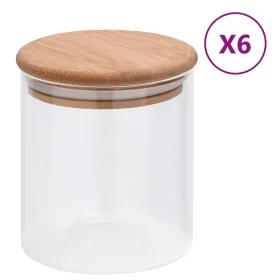 Vorratsdosen mit Bambusdeckel 6 Stück 600 ml von vidaXL, Keksdosen - Ref: Foro24-150694, Preis: 42,35 €, Rabatt: %