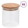 Storage jars with bamboo lid, 6 units, 600 ml. by vidaXL, Cookie Jars - Ref: Foro24-150694, Price: 42,35 €, Discount: %