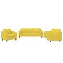 Juego de sofás con cojines 3 piezas tela amarillo claro de , Sofás - Ref: Foro24-3201791, Precio: 592,37 €, Descuento: %