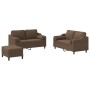 Juego de sofás con cojines 3 piezas tela marrón by , Sofas - Ref: Foro24-3201829, Price: 511,90 €, Discount: %