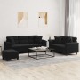 Juego de sofás con cojines 3 piezas tela microfibra negro von , Sofas - Ref: Foro24-3202359, Preis: 640,53 €, Rabatt: %