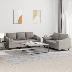 Juego de sofás con cojines 2 piezas tela gris taupe von , Sofas - Ref: Foro24-3201857, Preis: 501,97 €, Rabatt: %