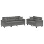 Juego de sofás con cojines 2 piezas tela microfibra gris oscuro von , Sofas - Ref: Foro24-3202352, Preis: 602,42 €, Rabatt: %
