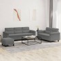 Juego de sofás con cojines 3 piezas tela microfibra gris oscuro von , Sofas - Ref: Foro24-3202346, Preis: 612,32 €, Rabatt: %