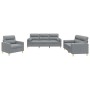 Juego de sofás con cojines 3 piezas tela gris claro by , Sofas - Ref: Foro24-3201552, Price: 635,02 €, Discount: %