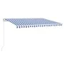 Toldo retráctil manual azul y blanco 400x350 cm de vidaXL, Toldos - Ref: Foro24-3068976, Precio: 332,17 €, Descuento: %