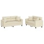 Juego de sofás con cojines 2 piezas cuero sintético color crema by , Sofas - Ref: Foro24-3202373, Price: 543,34 €, Discount: %