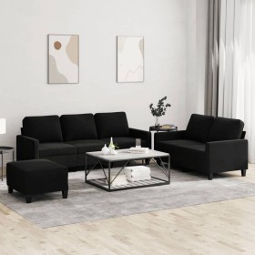 Juego de sofás con cojines 3 piezas terciopelo negro by , Sofas - Ref: Foro24-3201531, Price: 548,60 €, Discount: %