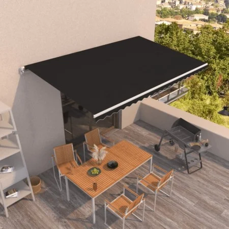 Anthracite gray manual retractable awning 500x350 cm by vidaXL, Awnings - Ref: Foro24-3069019, Price: 490,78 €, Discount: %