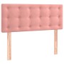 Cama box spring con colchón terciopelo rosa 90x190 cm