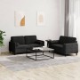 Juego de sofás con cojines 2 piezas terciopelo negro by , Sofas - Ref: Foro24-3201999, Price: 449,07 €, Discount: %