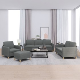Juego de sofás con cojines 4 piezas tela gris oscuro by , Sofas - Ref: Foro24-3202063, Price: 695,76 €, Discount: %