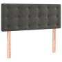 Cama box spring con colchón terciopelo gris oscuro 90x200 cm