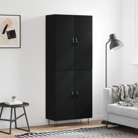 Aparador alto madera contrachapada negro 69,5x34x180 cm by , Sideboards - Ref: Foro24-3198058, Price: 154,23 €, Discount: %