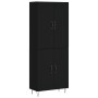 Aparador alto madera contrachapada negro 69,5x34x180 cm de , Aparadores - Ref: Foro24-3198058, Precio: 156,53 €, Descuento: %
