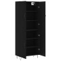 Aparador alto madera contrachapada negro 69,5x34x180 cm de , Aparadores - Ref: Foro24-3198058, Precio: 156,53 €, Descuento: %