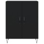 Aparador alto madera contrachapada negro 69,5x34x180 cm de , Aparadores - Ref: Foro24-3198058, Precio: 156,53 €, Descuento: %
