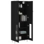 Aparador alto madera contrachapada negro 69,5x34x180 cm de , Aparadores - Ref: Foro24-3198066, Precio: 165,17 €, Descuento: %