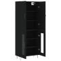 Aparador alto madera contrachapada negro 69,5x34x180 cm de , Aparadores - Ref: Foro24-3198066, Precio: 165,17 €, Descuento: %
