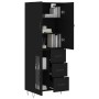 Aparador alto madera contrachapada negro 69,5x34x180 cm de , Aparadores - Ref: Foro24-3198098, Precio: 179,32 €, Descuento: %