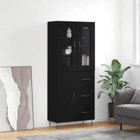 Aparador alto madera contrachapada negro 69,5x34x180 cm von , Sideboards - Ref: Foro24-3198498, Preis: 209,64 €, Rabatt: %