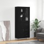 Aparador alto madera contrachapada negro 69,5x34x180 cm de , Aparadores - Ref: Foro24-3198498, Precio: 205,76 €, Descuento: %