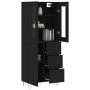 Aparador alto madera contrachapada negro 69,5x34x180 cm de , Aparadores - Ref: Foro24-3198498, Precio: 205,76 €, Descuento: %