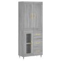 Aparador alto madera contrachapada gris sonoma 69,5x34x180 cm de , Aparadores - Ref: Foro24-3199927, Precio: 173,77 €, Descue...