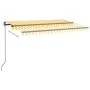 Toldo retráctil manual amarillo y blanco 400x350 cm by vidaXL, Awnings - Ref: Foro24-3069178, Price: 336,38 €, Discount: %