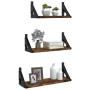 Estantes de pared 3 pzas madera de ingeniería roble ahumado by , Shelves and shelves - Ref: Foro24-836320, Price: 26,72 €, Di...