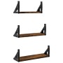 Estantes de pared 3 pzas madera de ingeniería roble ahumado by , Shelves and shelves - Ref: Foro24-836320, Price: 26,72 €, Di...