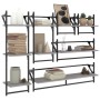 Estantes pared con barras 6 pzas madera ingeniería gris Sonoma von , Regale und Regale - Ref: Foro24-836271, Preis: 71,22 €, ...
