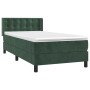 Cama box spring con colchón terciopelo verde oscuro 90x200 cm