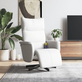 Sillón reclinable masaje con reposapiés cuero sintético blanco by , Armchairs - Ref: Foro24-356598, Price: 210,10 €, Discount: %