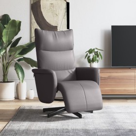 Sillón reclinable con reposapiés cuero sintético gris de , Sillones - Ref: Foro24-356587, Precio: 216,84 €, Descuento: %