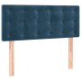 Cama box spring con colchón terciopelo azul oscuro 90x200 cm