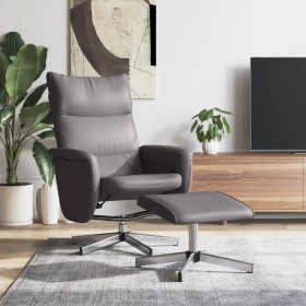 Sillón reclinable con reposapiés cuero sintético gris de , Sillones - Ref: Foro24-356591, Precio: 165,14 €, Descuento: %