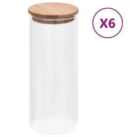 Vorratsgläser mit Bambusdeckeln 6 Stück 1000 ml von vidaXL, Keksdosen - Ref: Foro24-150696, Preis: 40,21 €, Rabatt: %