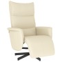 Sillón reclinable con reposapiés cuero sintético color crema de , Sillones - Ref: Foro24-356585, Precio: 192,72 €