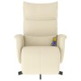 Sillón reclinable masaje con reposapiés cuero sintético crema by , Armchairs - Ref: Foro24-356593, Price: 210,10 €, Discount: %